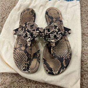 Tory Burch miller Snakeskin Sandals 8.5